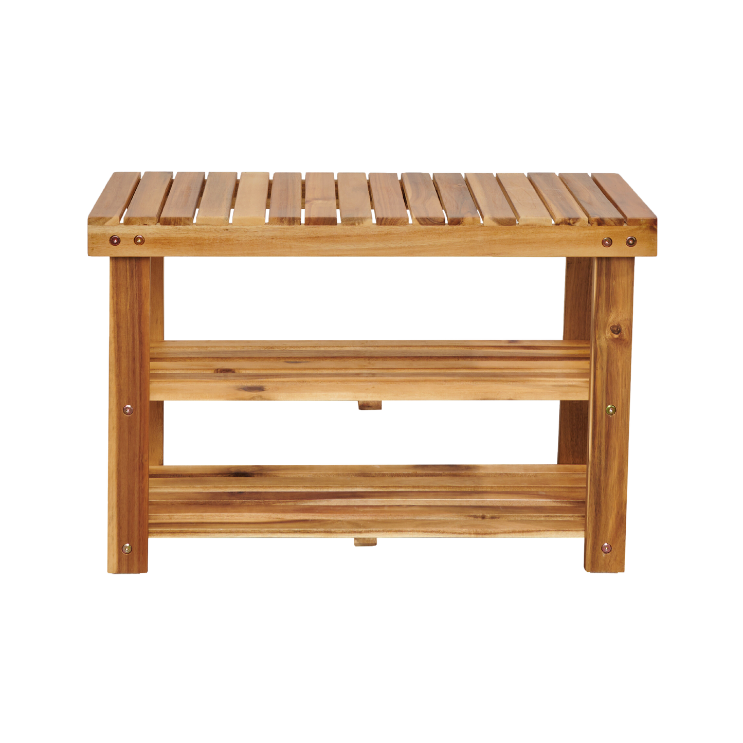 Natural Acacia Wood Shoe Bench - Stylish Storage for Any Entryway!