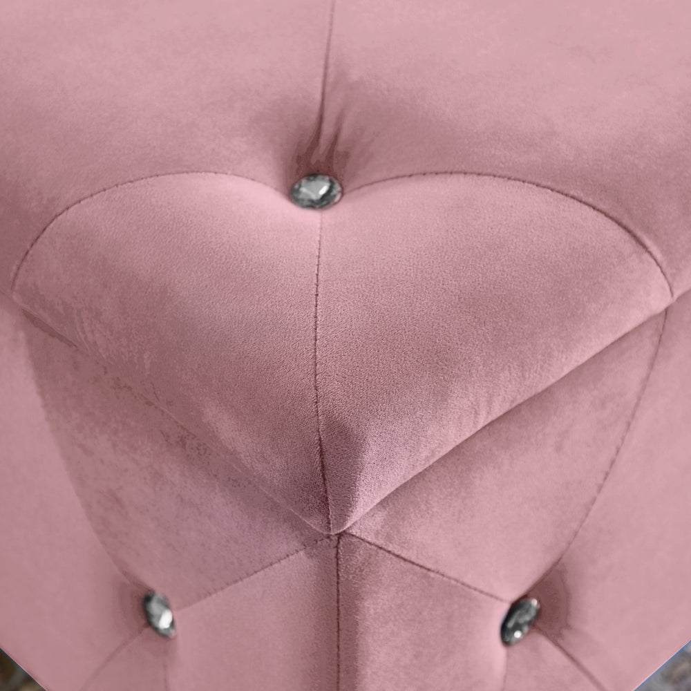 Cozy Pink Storage Bench with Padded Seat