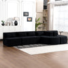 Chic Black Modular Sofa with Loungers and Plush Pillows