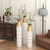 Chic Glazed Metal Vases Set