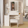 Compact Glam Vanity Set with LED Mirror & Power Stations