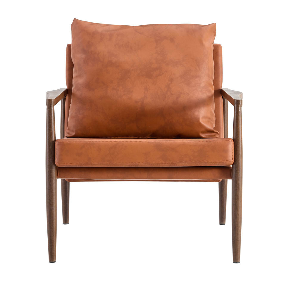 Chic Walnut Armchair with Plush Comfort