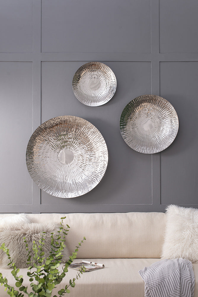 Chic Silver Wall Discs - Set of 3