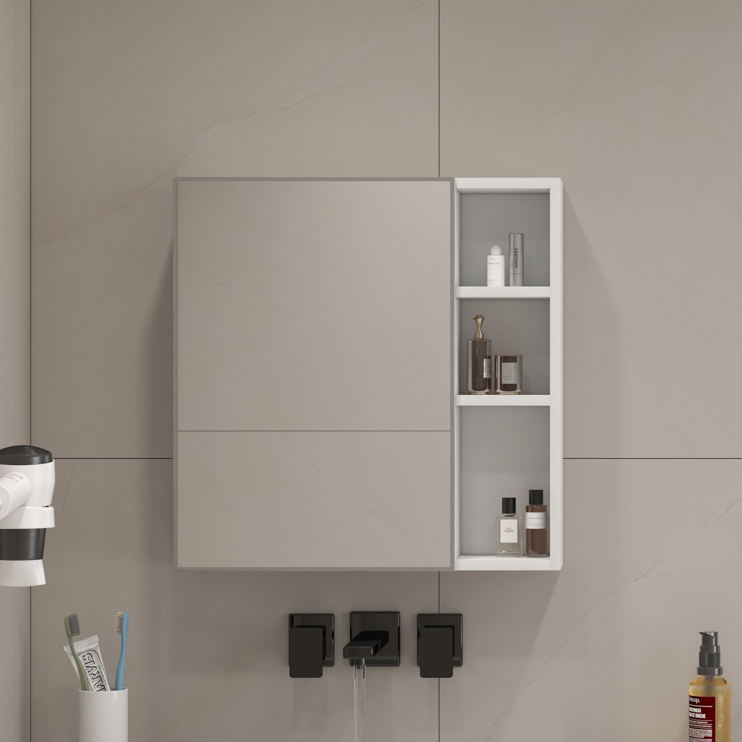 Space-Savvy Mirror Cabinet Duo