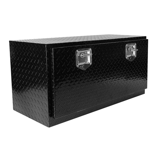 Sturdy Black Aluminum Underbody Tool Box with Locks and T-Handle