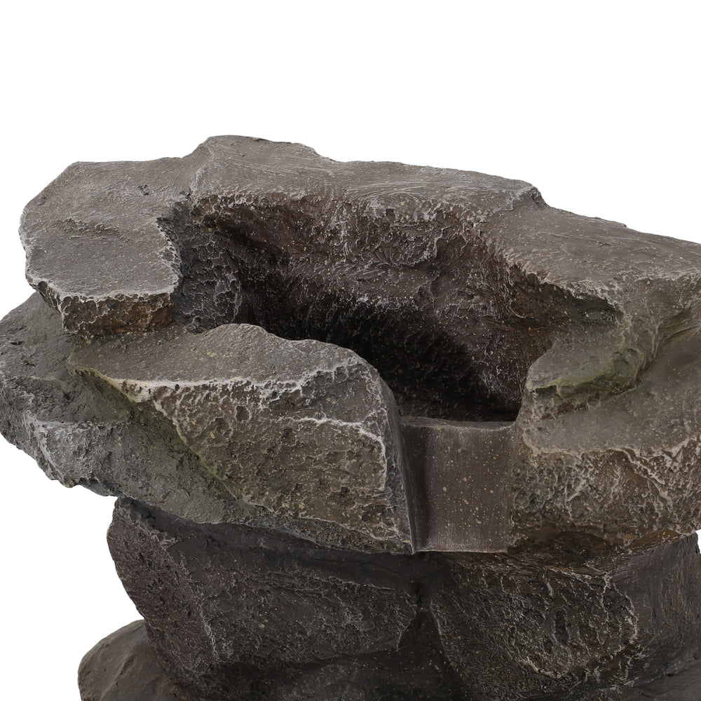 Candler Stone Gray Tiered Fountain – No Assembly Needed!