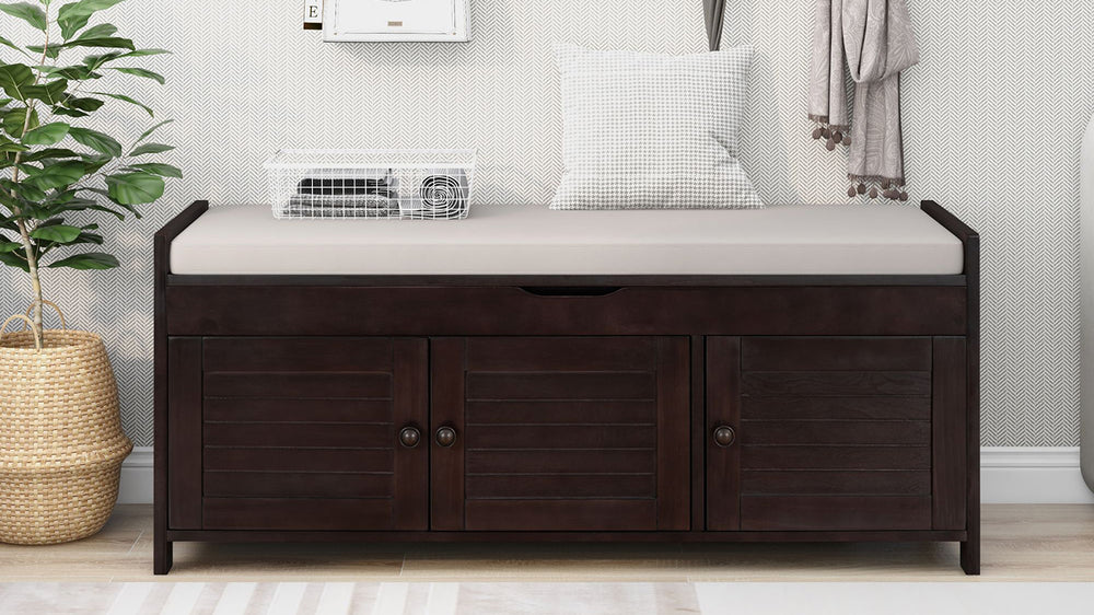 Stylish Storage Bench with Cushioned Seat