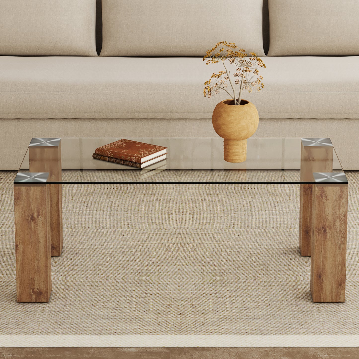 Elegant Glass Coffee Table - Chic & Durable Design