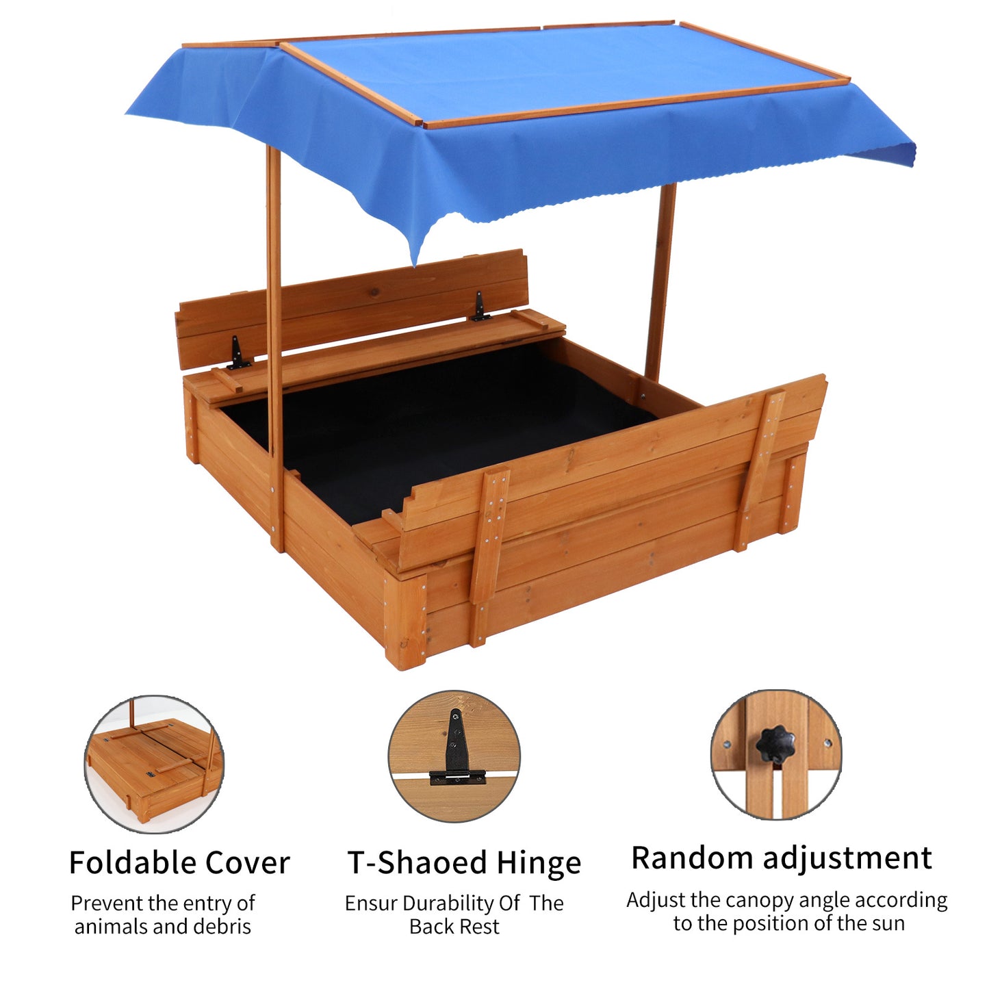 Adventure Sand Box with Cover and Benches