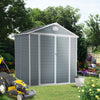 Cozy Grey Outdoor Storage Shed – Perfect for Patio Gear!