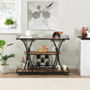 Chic Rolling Bar Cart with 3-Tier Shelves