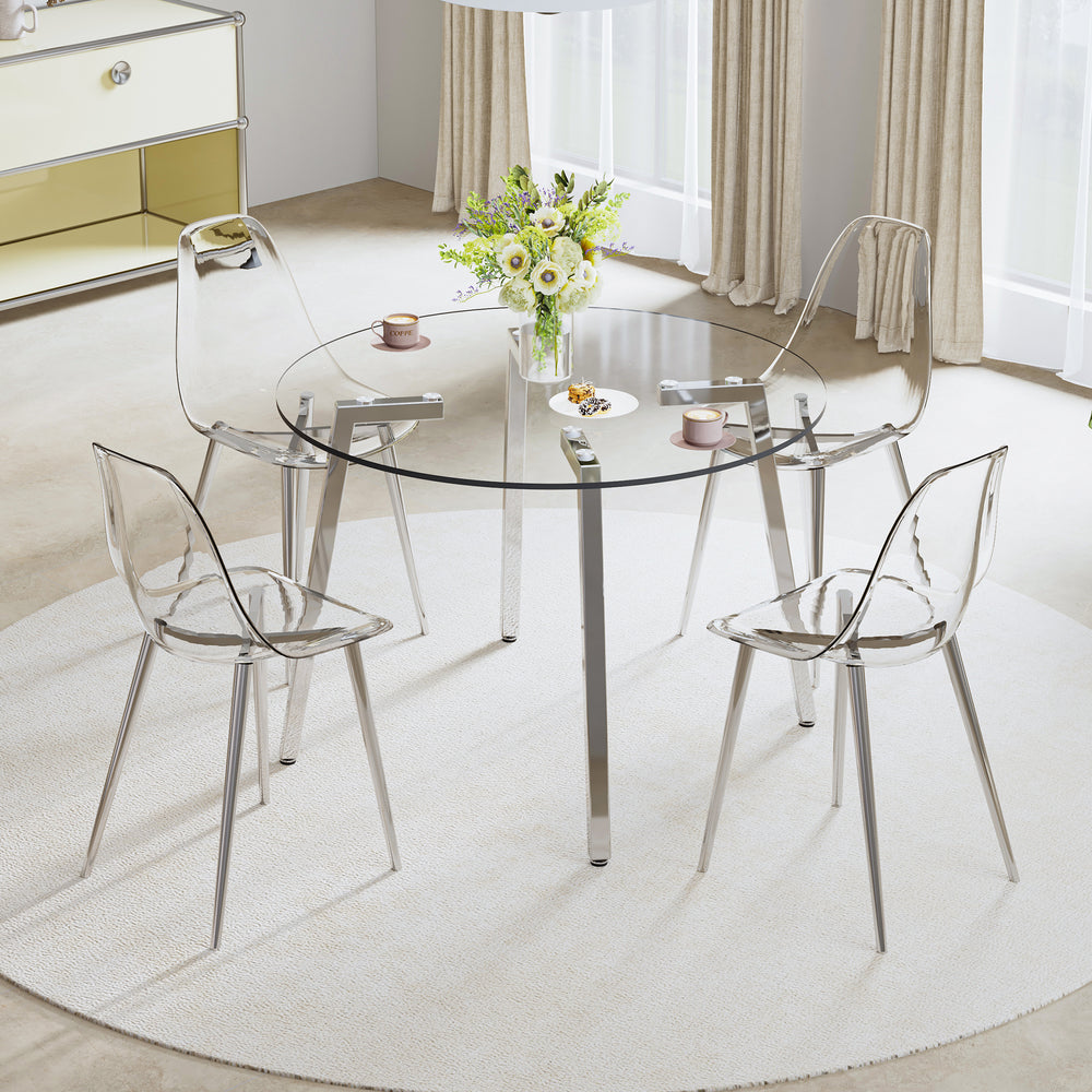 Sleek Glass Round Table