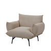 Chic Beige Flannel Accent Chair