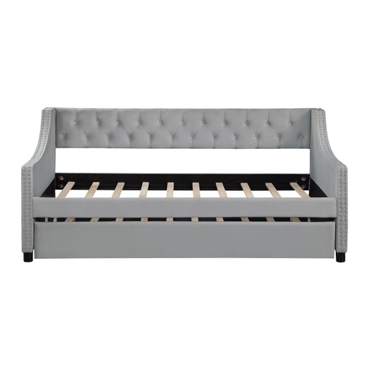 Cozy Tufted Daybed with Trundle