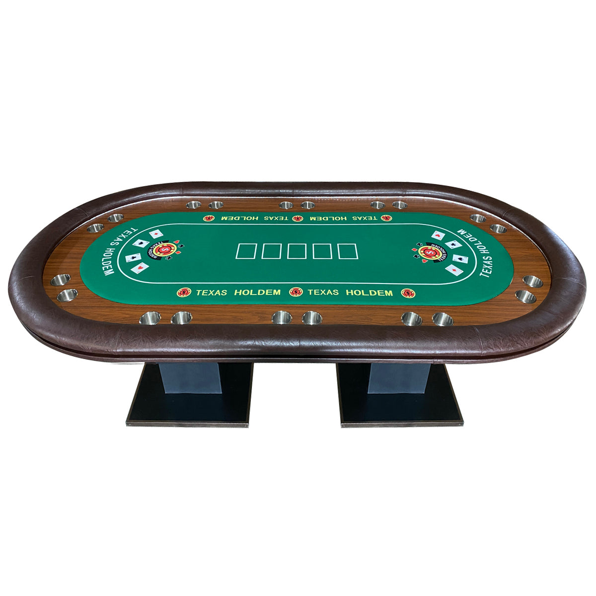 Deluxe Oval Texas Hold'em Poker Table with LED Lights