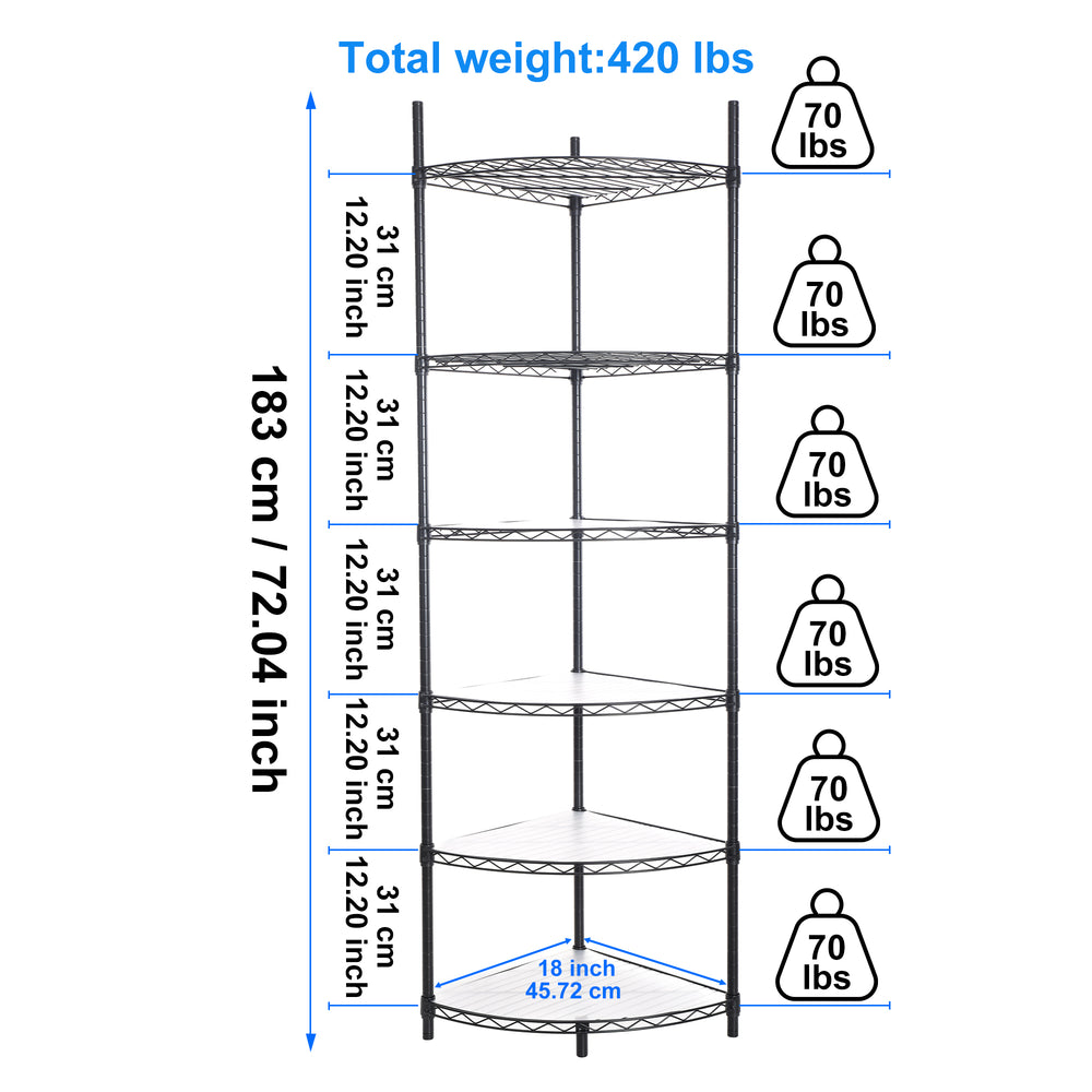 Corner Charm: Adjustable Heavy-Duty Wire Shelf Rack