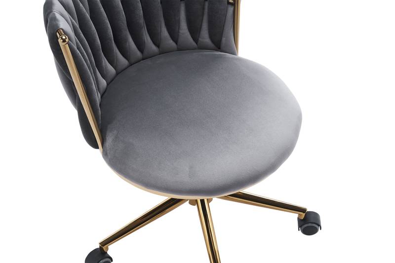 Cozy Swivel Office Chair - Stylish and Ergonomic in Dark Grey
