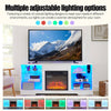 Modern Electric Fireplace TV Stand with LED Lights and USB Charging