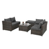 Chic Outdoor Wicker Lounge Set with Glass Table