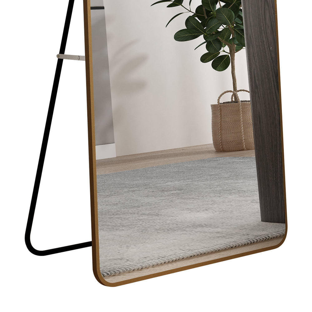 Chic Arched Gold Floor Mirror