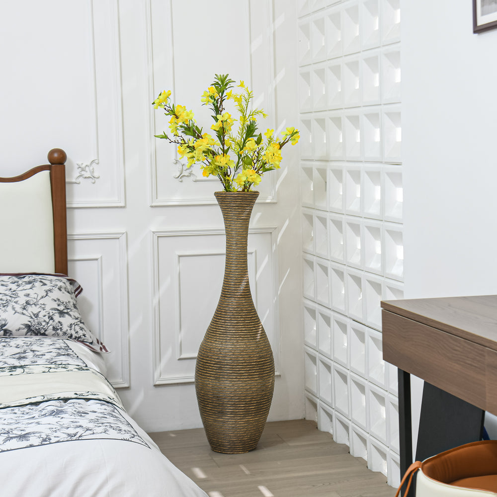 Elegant Beige Rattan Floor Vase - Perfect for any Space