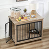 Chic Pup Crate Table with Rotating Bowl and Wheels