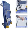 Blue Foldable Platform Truck with Swivel Wheels