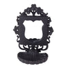 Chic Black Cast Iron Soap Dish with Mirror