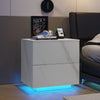 Shining White Nightstands with Drawers