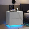 Shining White Nightstands with Drawers