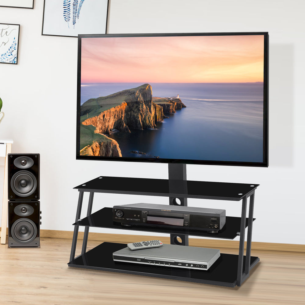 Sleek Adjustable Glass TV Stand