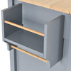 Rolling Kitchen Island with Wood Top and Storage