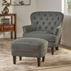 Chic Grey Armchair and Ottoman Set for Modern Comfort