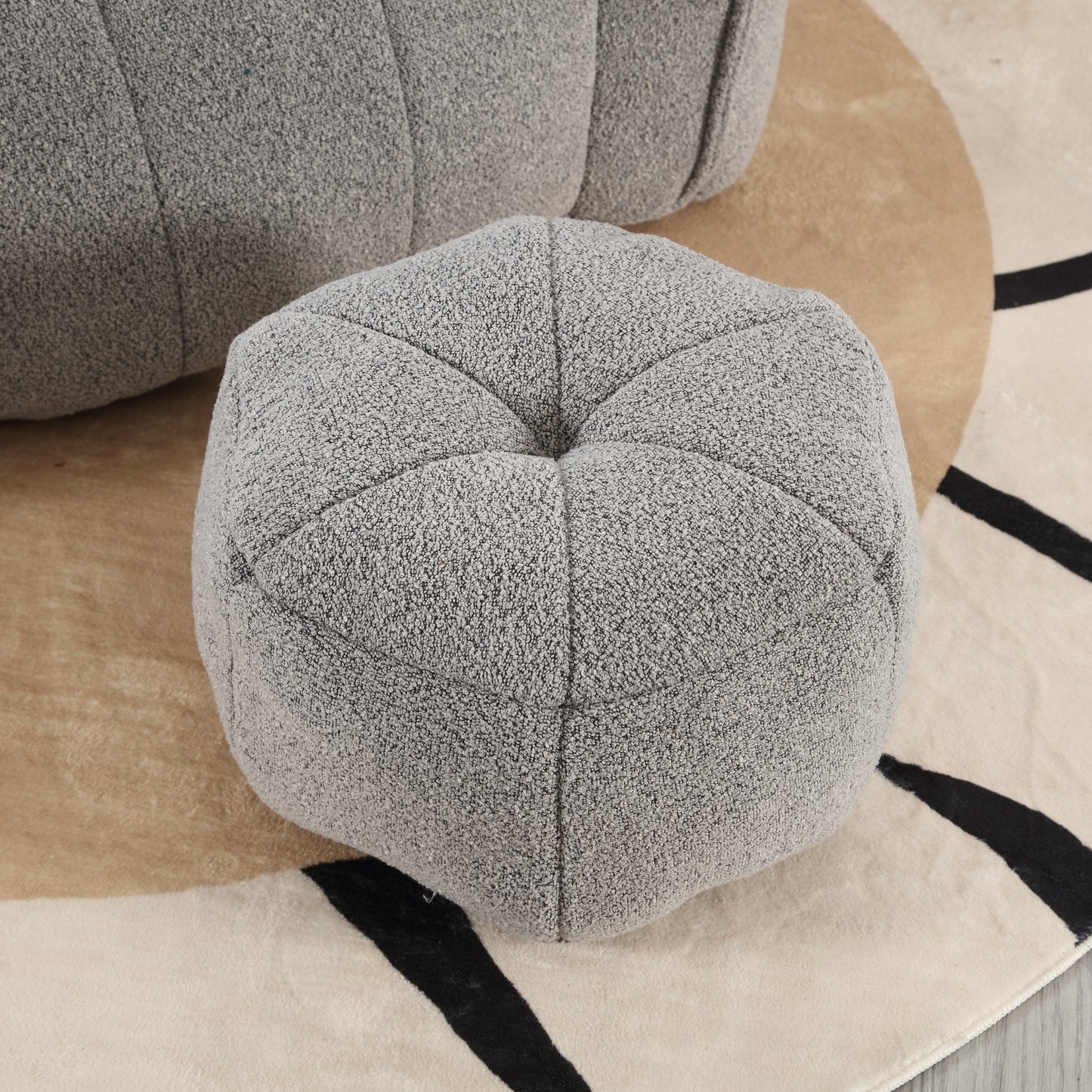 Cozy Square Bean Bag Lounge Chair with Footstool