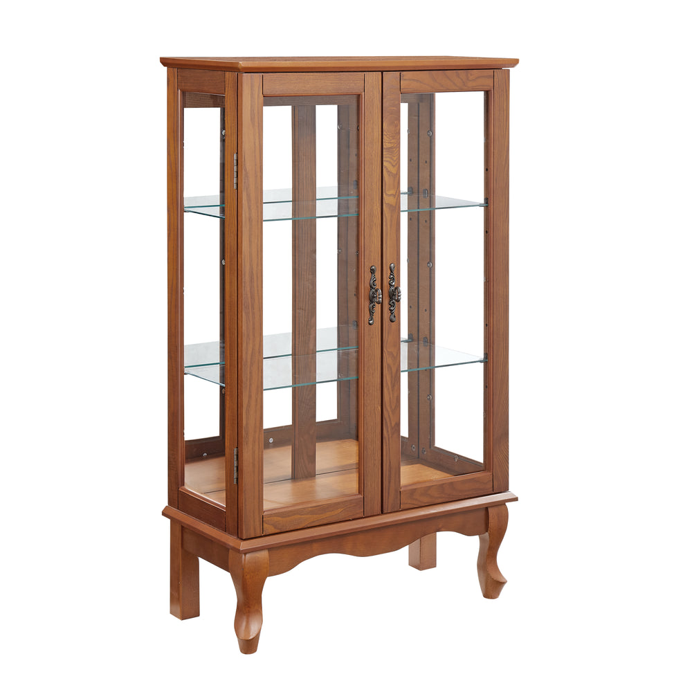 Elegant Lighted Curio Cabinet with Adjustable Shelves