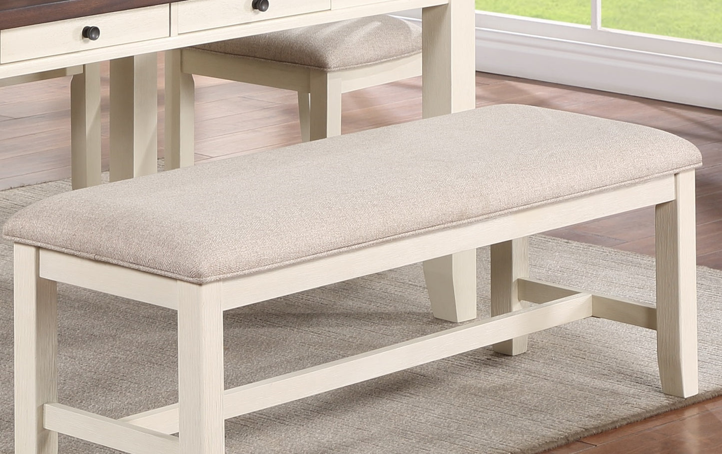 Cozy Beige Dining Bench