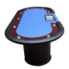 Luna Legs Blue Racetrack Poker Table with Tray