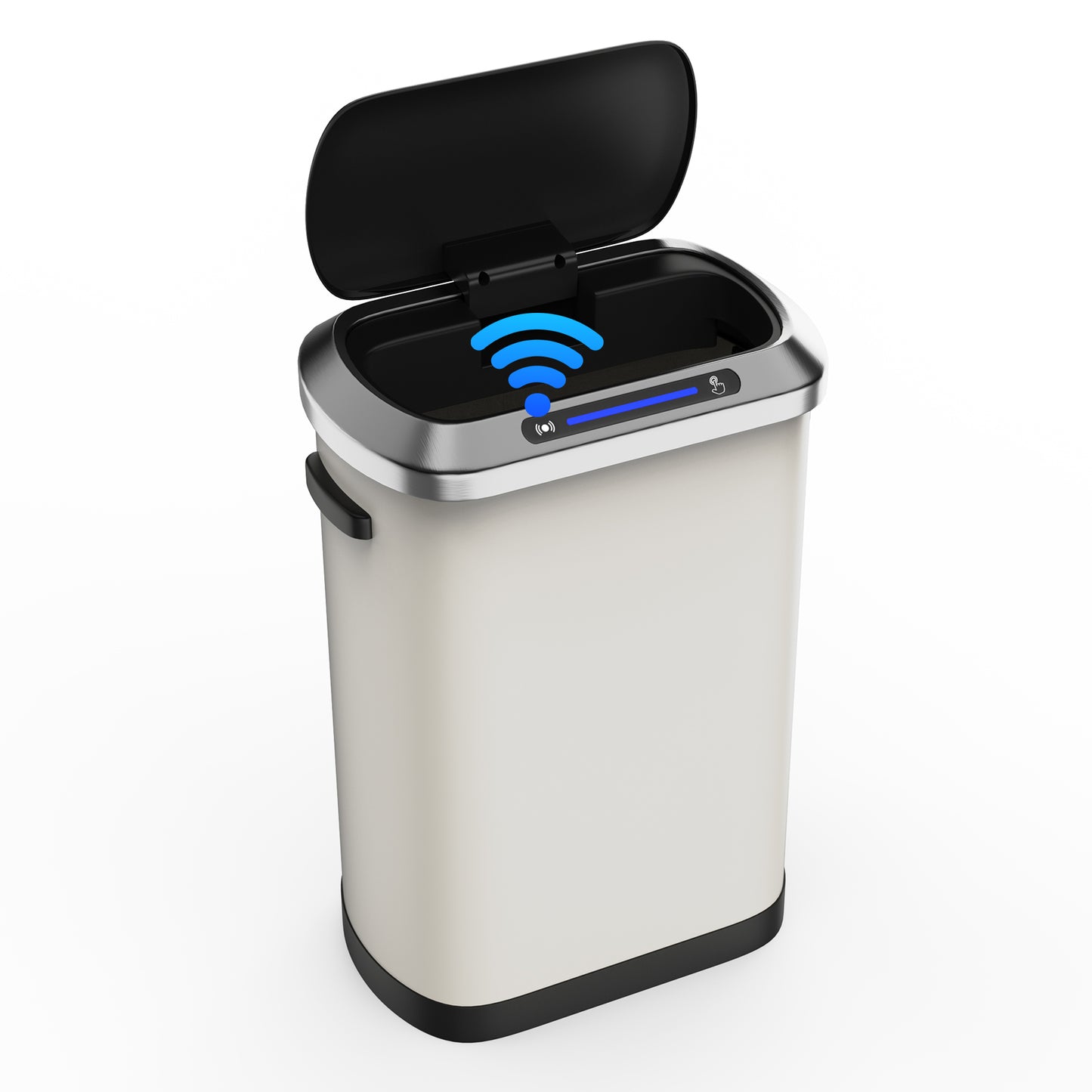 Smart Sensor Trash Can - Effortless Waste Management in White