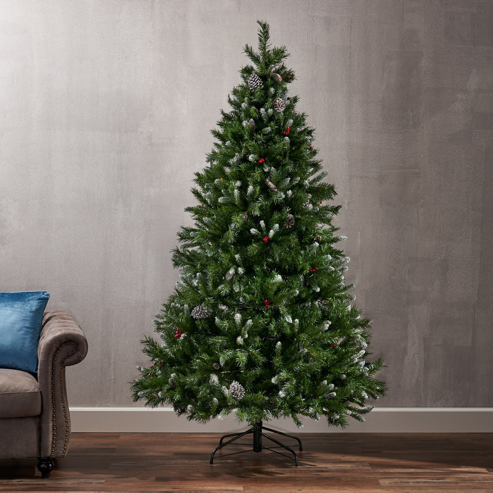 Frosted Pine Cone & Berry Christmas Tree