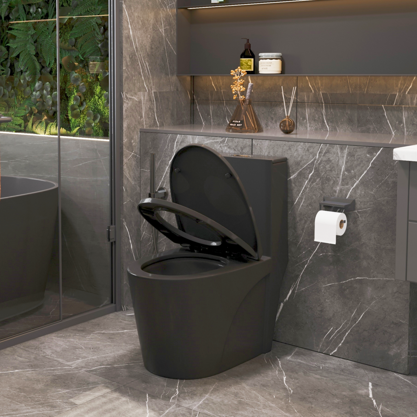 Matte Black Dual-Flush Comfort Toilet