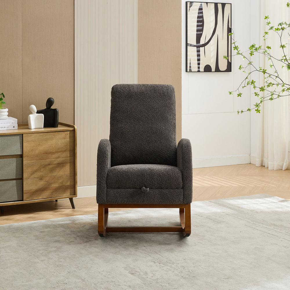 Cozy Glider Rocking Chair with Footrest - Charcoal