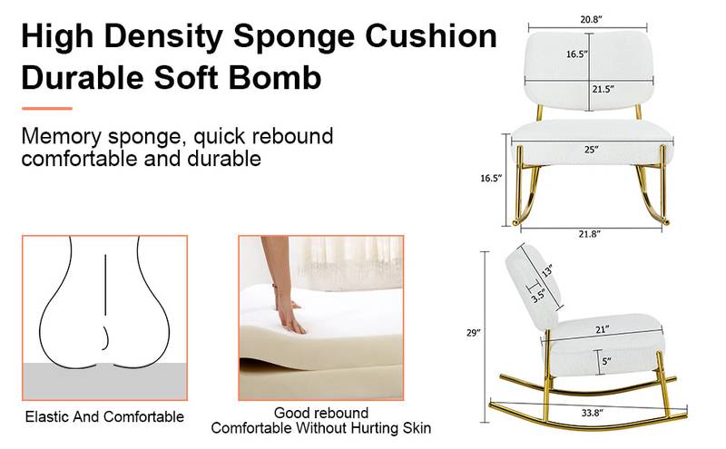 Cozy Teddy Rocker with Chic Gold Legs