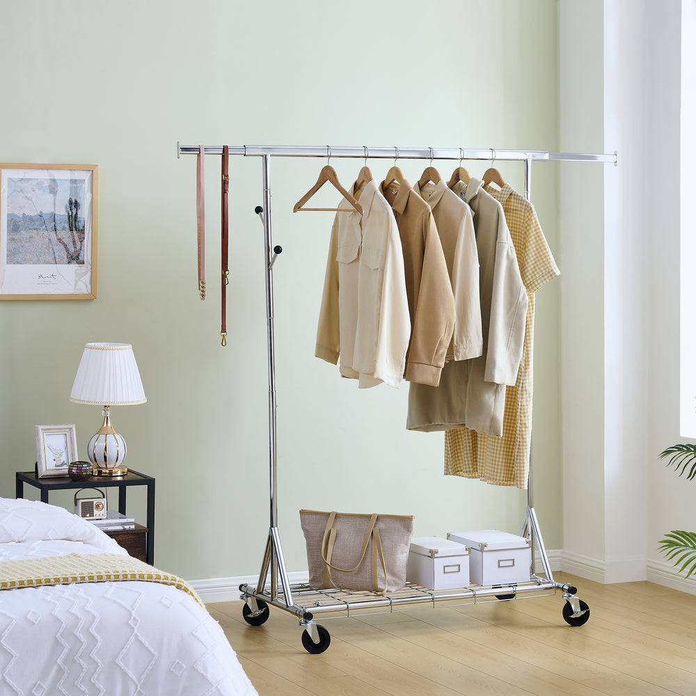 Ultimate Rolling Clothes Rack - Heavy Duty & Portable