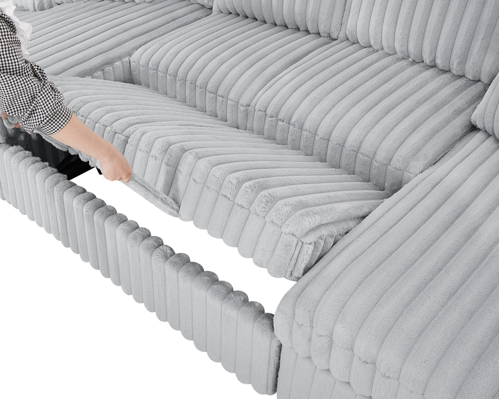 Cozy U-Shaped Sleeper Sofa with Storage and Plush Comfort