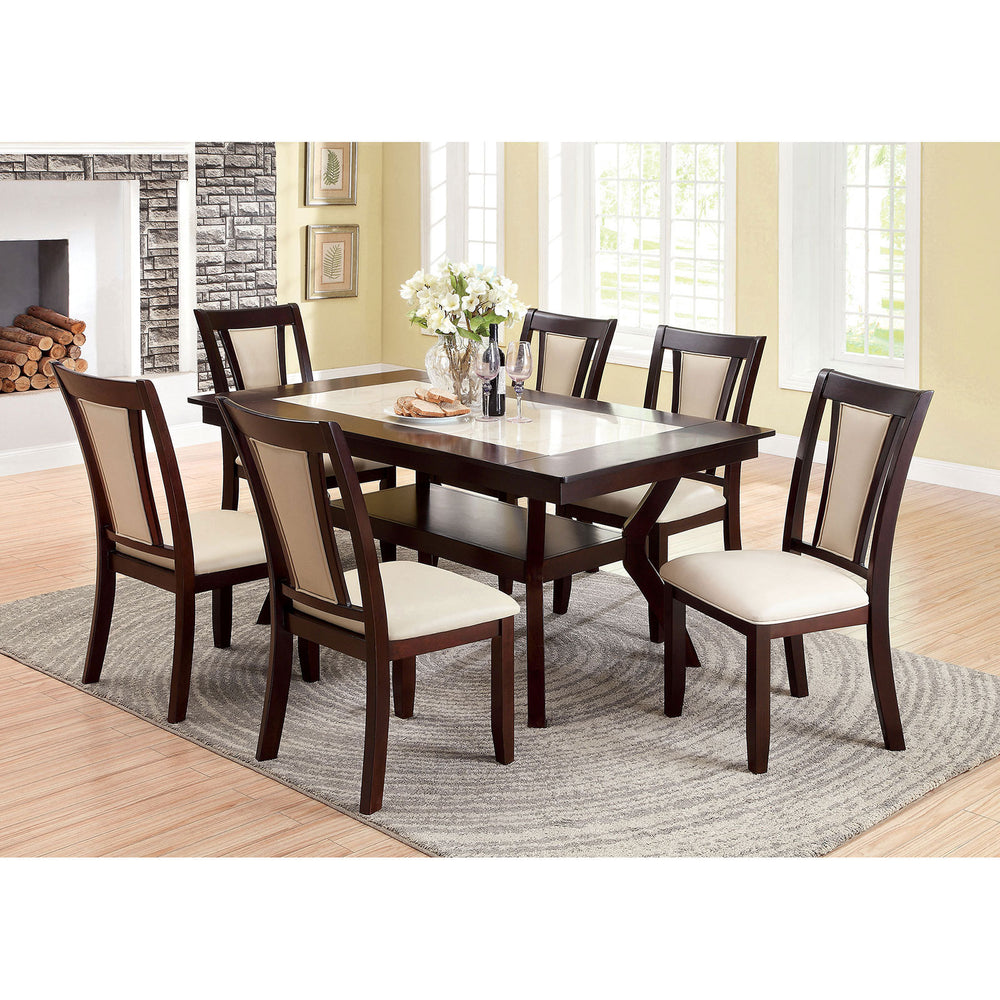 Chic Cherry and Ivory Dining Chairs Set