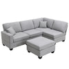 Chic Modular L-Shaped Sofa Set with Convertible Ottoman