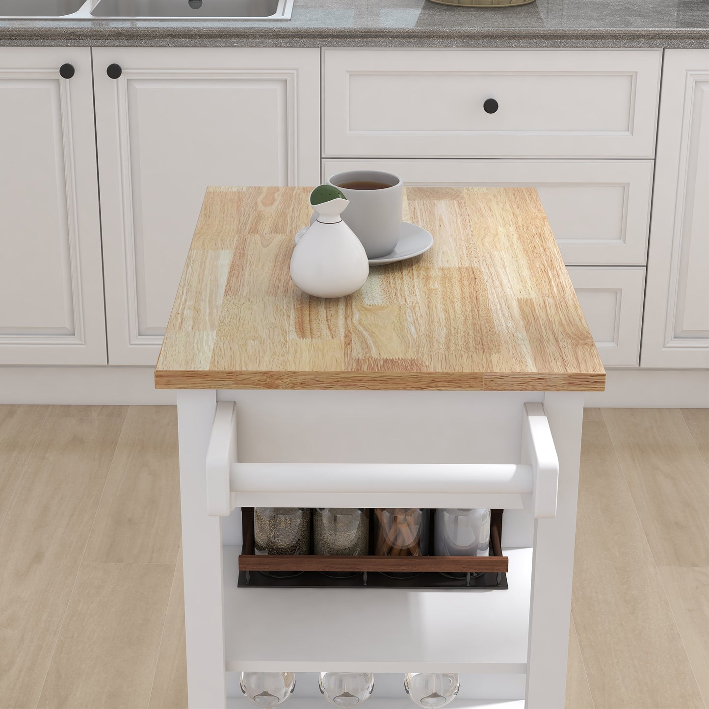 Versatile Rolling Kitchen Cart with Adjustable Shelves