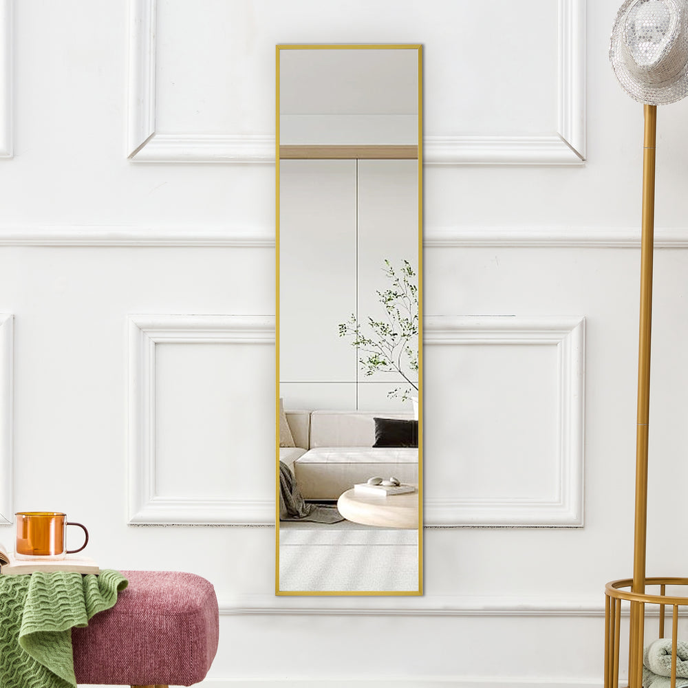 Sleek Aluminum Wall Mirror - Full Body Beauty & Style