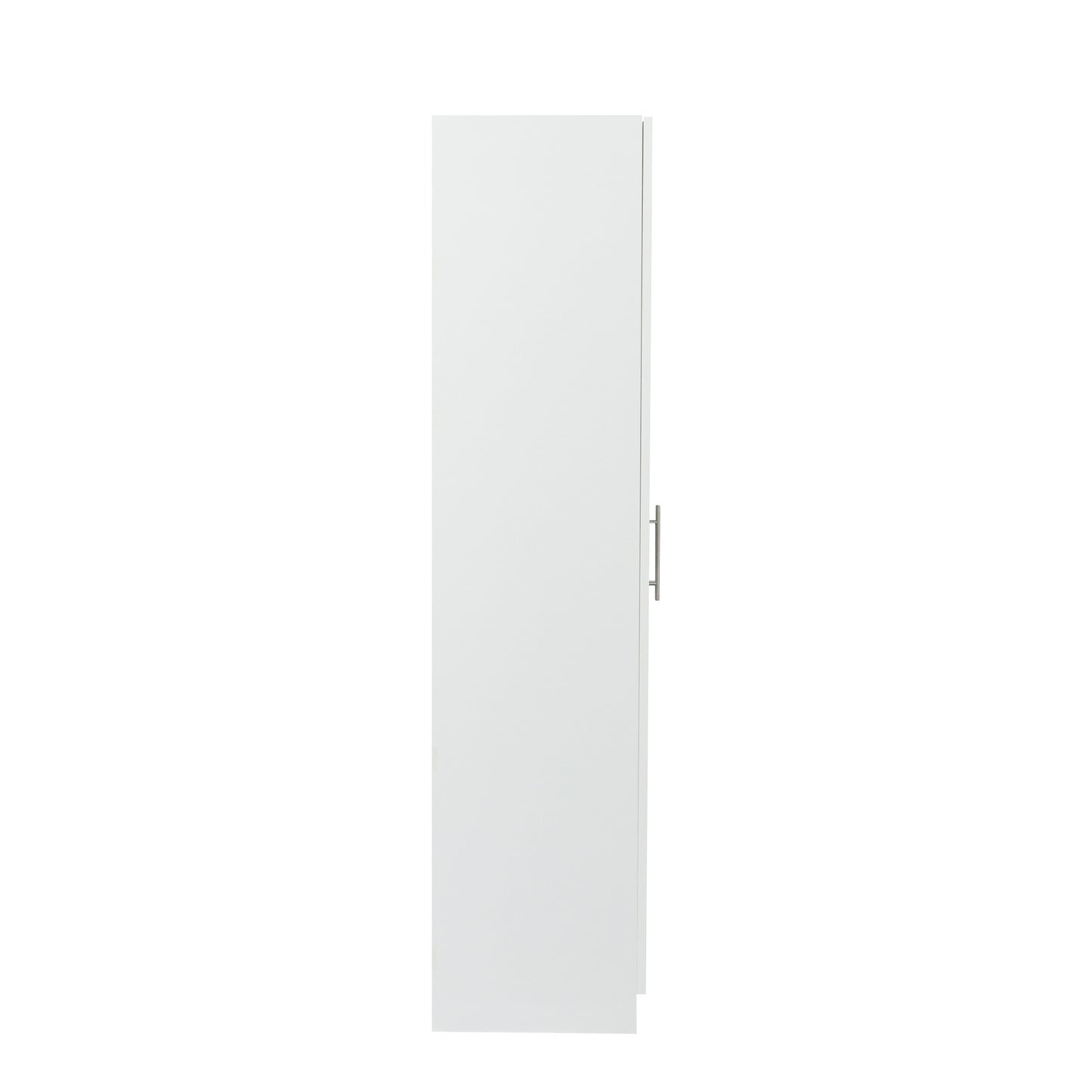 Stylish White Storage Cabinet with Dual Doors and Dividers