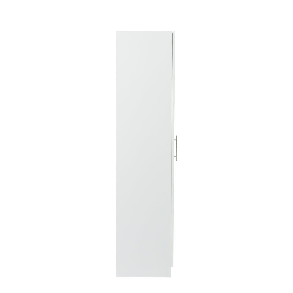 Stylish White Storage Cabinet with Dual Doors and Dividers